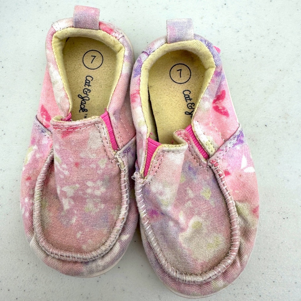 Cat & Jack Pink Tie Dye Kids Slip-On Shoes